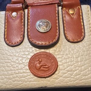 Dooney and Burke Stylish small Cream and Brown Crossbody Bag